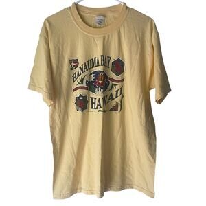 Gildan Vintage 90s Men‎ Large Yellow Island Fishing Vacation T Shirt